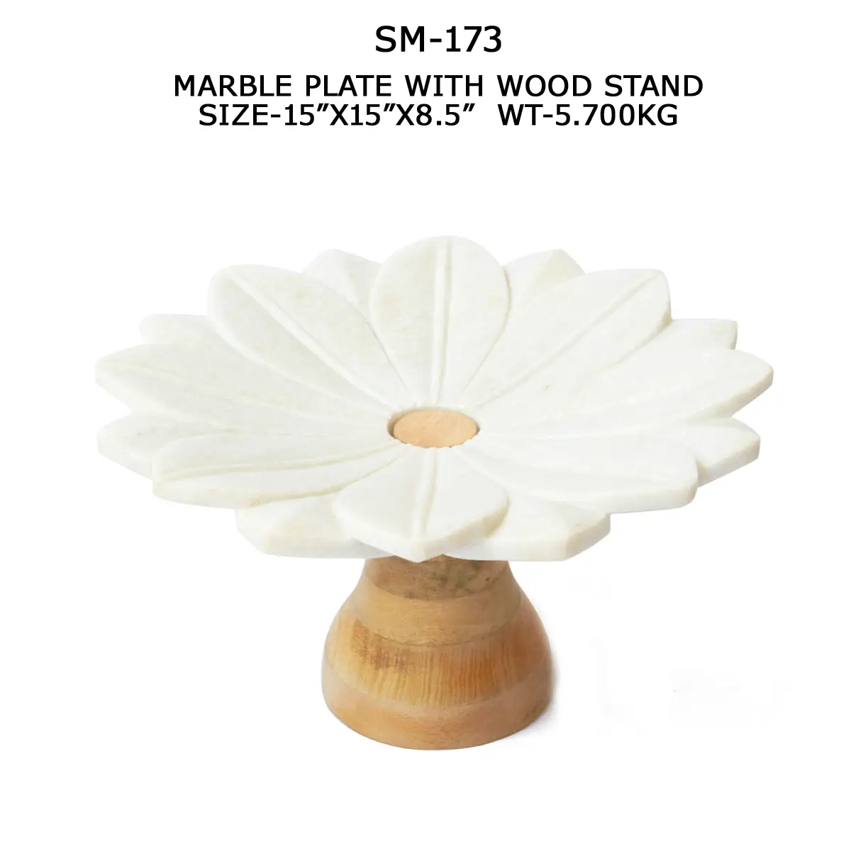 MARBLE PLATE WITH WOOD STAND